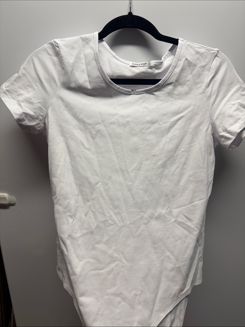 Mangopop White Crewneck Short Sleeve bodysuit